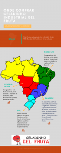 fábrica de geladinhos: infográfico GEL FRUTA REGIÕES DE VENDA