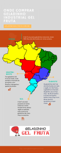 Geladinho industrial: infográfico regiões do Brasil que vendem geladinho